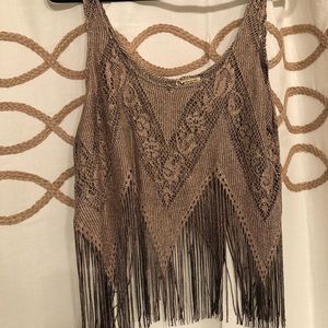 Mumu fringe tank top